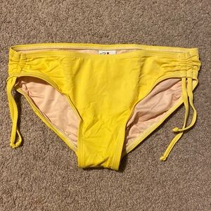 Papina Yellow Side Ruching Bikini Bottom Size S